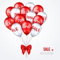 Big Bunch of Red and White Shining Sale Balloons