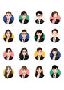 Big bundle of business people avatars. Set of male and female portraits. Men and women avatar characters. User pic vector Royalty Free Stock Photo