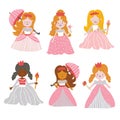 Big Bundle cute collection of beautiful princesses Royalty Free Stock Photo