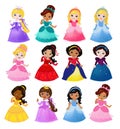 Big Bundle cute collection of beautiful princesses Royalty Free Stock Photo