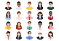 Big bundle of different people avatars. Set of male and female portraits. Men and women avatar characters. Royalty Free Stock Photo