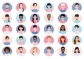 Big bundle of different people avatars. Set of male and female portraits. Men and women avatar characters. Royalty Free Stock Photo