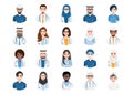 Big bundle of different people avatars. Set of medical or doctor team portraits. Men and women avatar characters Royalty Free Stock Photo