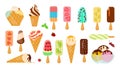 Big bundle of Popsicles and ice cream cones Royalty Free Stock Photo