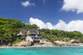 Big bungalow in green forest. La Digue isl