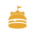 Burger castle vector logo design. Fort burgher logo design.