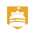 Burger castle vector logo design. Fort burgher logo design.