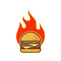 Big burger hot spicy icon logo