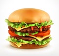 Big burger, vector icon