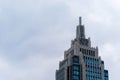 Big business building in the grey sky Royalty Free Stock Photo