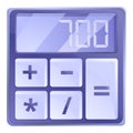 Big button calculator icon, cartoon style Royalty Free Stock Photo