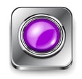 Big button with metallic border on metal base Royalty Free Stock Photo