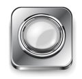 Big button with metallic border on metal base Royalty Free Stock Photo