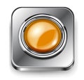 Big button with metallic border on metal base Royalty Free Stock Photo