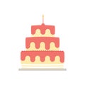 Big cake icon simple design. Vector