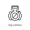 Big Camera icon. Trendy modern flat linear vector Big Camera icon on white background from thin line hardware collection