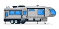 Big camping trailer. Isolated camper vehicle