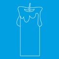 Big candle icon, outline style Royalty Free Stock Photo