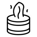 Big candle icon outline vector. Massage workshop