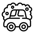 Big car fumes smoke icon outline vector. Emission city Royalty Free Stock Photo