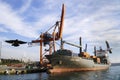 Big cargo ship named as Louisa Schulte at The Port Of Haydarpasa at Istanbul Royalty Free Stock Photo