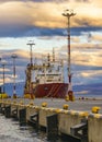 Cargo ships at ushuaia port, argentina