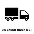 Big Cargo Truck icon vector isolated on white background, logo c