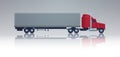 Big Cargo Truck Trailer Vehicle Isolated Template Element Semitrailer Side View Shipping And Delivery Concept