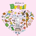 Big cartoon set of Brazilian templates