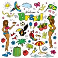 Big cartoon set of Brazilian templates