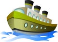 Big cartoon steamship Royalty Free Stock Photo