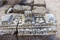 Big carved stone at the excavations of Carthage