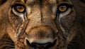 Big cat staring, fur and whisker in focus, alertness evident generated by AI Royalty Free Stock Photo