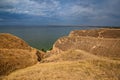 Big cave canyon in the Kherson region on the seashore