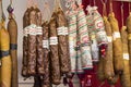 The big central market of Budapest, a place of visiting of tourists for purchases of sausages of a paprika of souvenirs. Royalty Free Stock Photo