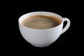 Big ceramic cup of coffee isolated on black Royalty Free Stock Photo