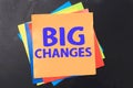 Big changes, text words typography written on paper against dark background, life and business motivational inspirational