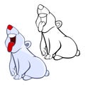 Vector Illustration of a Cute Cartoon Character Polar Bear for you Design and Computer Game. Coloring Book Outline