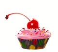 Big Cherry Cupcake Royalty Free Stock Photo