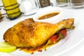 A Big Chicken Leg- Roasted With red peppers