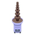 Big chocolate fountain icon isometric vector. Fondue cocoa Royalty Free Stock Photo