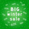 Big Christmas discounts winter sales background