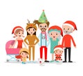 Big christmas family together,Happy christmas family Vector illustration