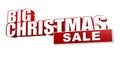 Big christmas sale in 3d red letters and block Royalty Free Stock Photo