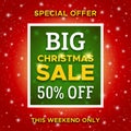 Big Christmas Sale promo banner. Vector template Royalty Free Stock Photo