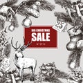Big Christmas Sale, Vintage vector illustration