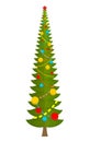 Big Christmas tree. huge spruce. Large fir. New Year Vector Illustration