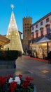 Big christmas tree in Repubblica square of Orvieto, Umbria