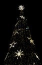 Big christmas tree standing in open air marked with stars made o Royalty Free Stock Photo