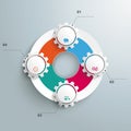 Big Circle Colored Infographic 4 Gears Royalty Free Stock Photo